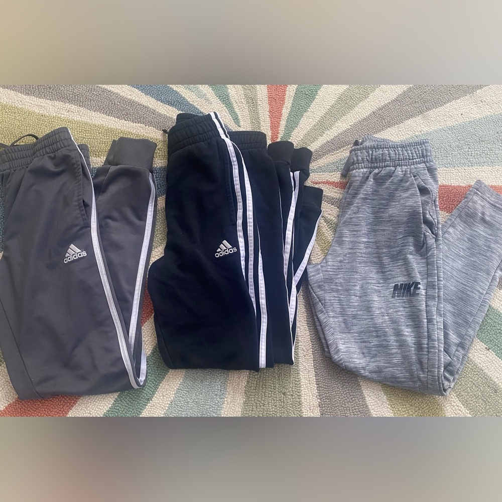 Adidas& Nike  Kids' Black and Gray Track Pants